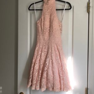 Windsor Pale Pink Glitter Halter Dress Prom